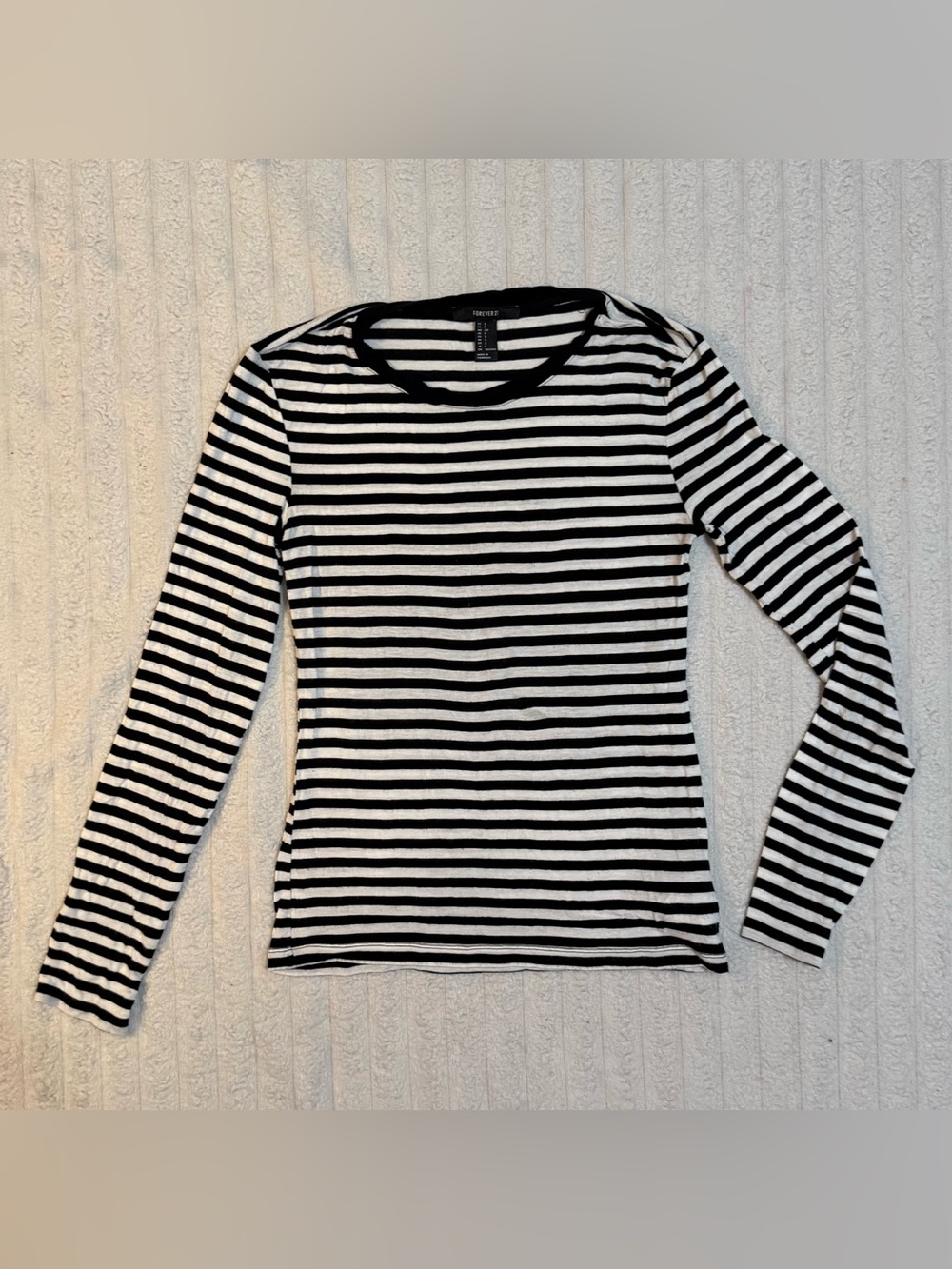 Forever 21 black & white striped long sleeve top